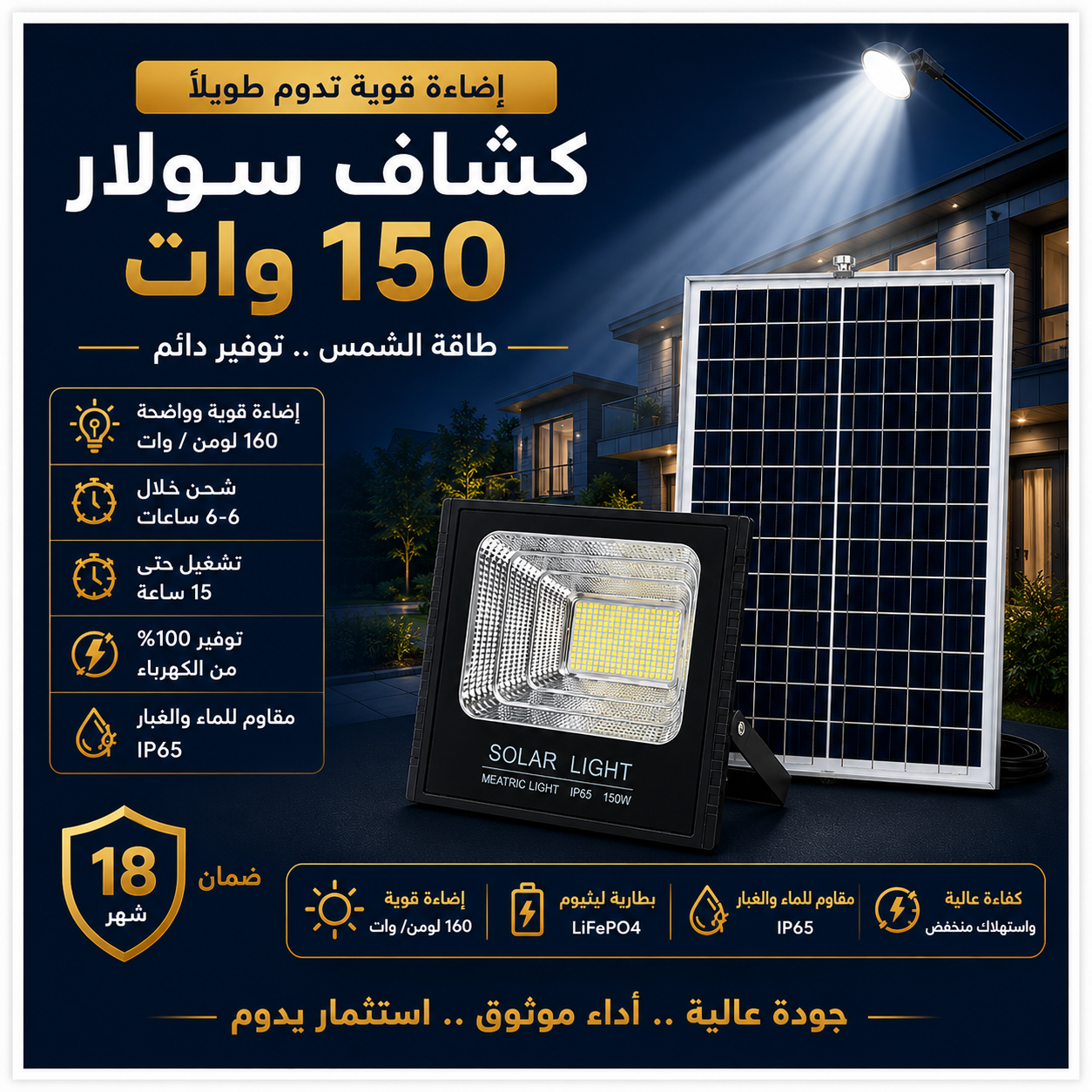 فلود لايت 150 واتت المونيوم - الصورة 2